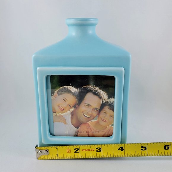 Scripture Photo Vase DaySpring Happy Jeanne Winters Teal Ceramic 2008 Psalm 68:3 - Picture 10 of 10